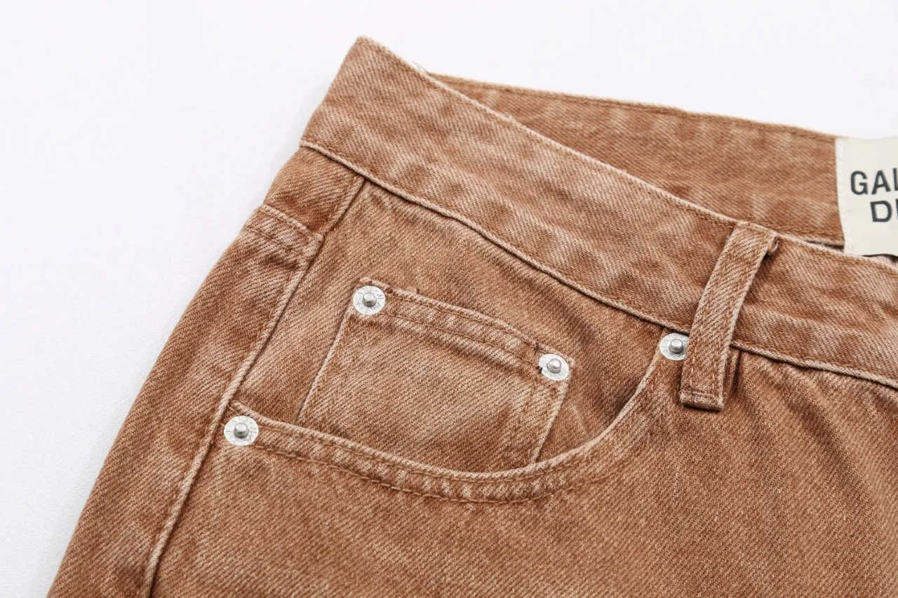 657#Gallery Dept new basic style brown washed small straight leg jeans American high street casual trousers washed brown S～XL P220